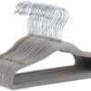 Amazon Basics Kids Velvet, Non-Slip 11.6" Clothes Hangers, Pack of 30, Gray Baby Size 11.6" 30-Pack 42 81sR66Vkb L