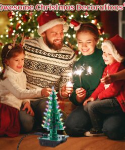 Christmas Tree Soldering Project, Icstation 3D Xmas Tree Soldering Kit with LED Flashing Lights Soldering Practice 7 Colors DIY Electronic Assemble Kit for Learning Teaching STEM Educational Multicolored 39 81sSBggxttL