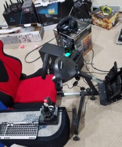 OpenWheeler GEN3 Racing Wheel Simulator Stand Cockpit Red on Black, Video Game Controller, Fits All Logitech G923, G920, Thrustmaster, Fanatec Wheels, Compatible with Xbox One, PS4, PC Platforms. 72 81sSErToAJL