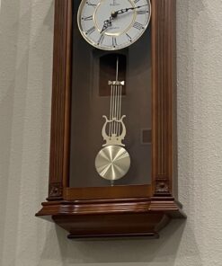 Pendulum Wall Clock Battery Operated - Large Hanging Grandfather Wall Clock with Pendulum - Quiet Wood Pendulum Clock - Wooden Wall Clock for Living Room Decor, Office & Home Décor Gift 27x11 Medium Wood 37 81sSjinU3JL 1