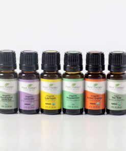 Plant Therapy Top 6 USDA Organic Essential Oil Set - Lavender, Peppermint, Eucalyptus, Lemon, Tea Tree 100% Pure, Natural Aromatherapy, for Diffusion & Topical Use, Therapeutic Grade 10 mL (1/3 oz) Top 6 Organic 0.33 Fl Oz (Pack of 6) 29 81sT1PD50xL