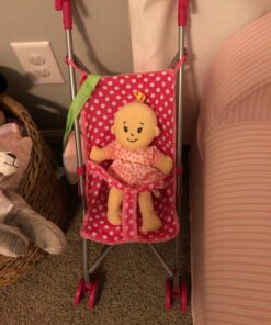 Precious Toys Baby Doll Stroller, Pink & White Polka Dots Baby Stroller for Dolls, Foldable Toy Baby Stroller, Toy Stroller for Baby Dolls, Doll Strollers for Girls 2 Years Old and Older, Toddlers 16 81sTWXDlplL