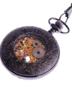 ShoppeWatch Skeleton Mechanical Pocket Watch Wind Up with Chain Mens Steampunk Pocketwatch Reloj de Bolsillo PW33 8 81sUC1sDBvL