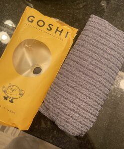 GOSHI Exfoliating Shower Towel - Rip-Resistant Exfoliating Washcloth for All Skin Types - Made in Japan Grey 31 81sUEdVwszL