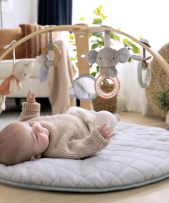 Ingenuity Cozy Spot Reversible Duvet Activity Gym & Play Mat with Wooden Bar - Loamy, Ages Newborn + 32 81sUKOOG3eL