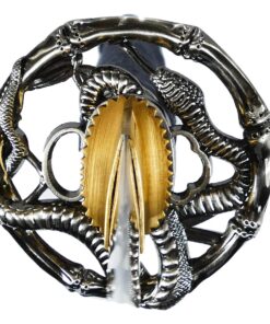 MAKOTO Handmade Sharp Japanese Katana Samurai Sword 40" - Serpent Cobra Snake Tsuba Black 10 81sUaCzJEaL