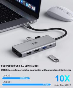 USB C Docking Station Dual Monitor, 9 in 1 USB C Triple Display Docking Station to Dual HDMI Adapter Displayport SD TF Card Reader 2USB 2.0, 1 USB 3.0, 100W PD for USB C Thunderbolt 3 Laptops 25 81sW35qqBTL