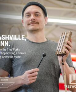 TreeWorks Chimes Energy Chime with Mallet for Meditation, Sound Healing or Yoga, 3 Notes –– Made in U.S.A. –– Long Resonance with Brilliant Tone, Solid Tennessee Hardwood Mantle (TRE420) three tone 14 81sWdX2miNL