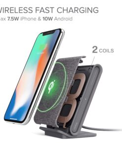 Alternative view of iOttie Ion Wireless Fast Charging Stand, Qi-Certified Charger 7.5W for IPhone XS Max R 8 Plus 10W for Samsung S9 Note 9, Includes USB C Cable & AC Adapter, Ash