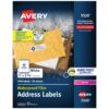 Avery Waterproof Printable Address Labels with Sure Feed, 1" x 2-5/8", White, 1,500 Blank Mailing Labels (5520) 1,500 labels