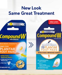 Compound W Maximum Strength One Step Plantar Wart Remover Foot Pads, 20 CT, 2 Pack 9 81sZ6Cy4QL 1