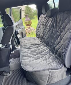 4Knines Dog Seat Cover Without Hammock for Cars, SUVs, and Small Trucks - Heavy Duty, Non Slip, Waterproof (Black) Black 32 81sZJLXGNpL