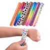 Super Z Outlet Slap On Plastic Vinyl Retro Bracelets with Colorful Hearts & Animal Print Design Patterns for Children, Toy Party Favors (72 Pack) 15 81saSCd0saL 2