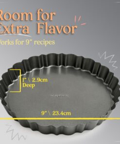 Alternative view of Patz&Patz Fluted Tart Pan with Removable Bottom – 9 In. Nonstick Pie Pan with Crust-Shaper Ring – Carbon Steel Pan for Pies, Tarts, and Quiche Baking Dish – 9 Inch Tart Pans for Baking TartArt