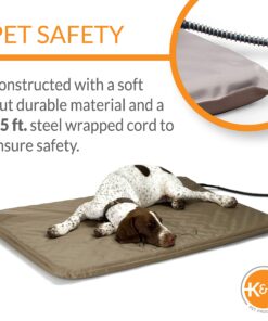 K&H Pet Products Outdoor Heated Dog Pad Tan Large 25 X 36 Inches 36.0"L x 25.0"W x 2.0"Th Retail Box 24 81sbFGJ0FZL