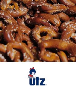 Utz Old Fashioned Sourdough Hard Pretzels – 28 oz Barrel – Big and Thick Classic Pretzel Knot Twist, Crunchy Sourdough Pretzel with Zero Cholesterol Sourdough Hards 1.75 Pound (Pack of 1) 21 81sbGeni6JL
