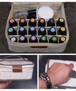 Essential Oil Bag Organizer/Carrying Case - Hold up to 30 Bottles of 15ml Oils! (Beige, M) 18 81se58dTAJL