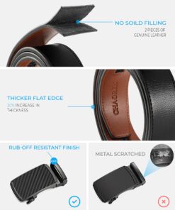 CHAOREN Leather Ratchet Belt Men - Customizable Fit, Effortless Style (35mm) Imperial - Black 42" to 48" Waist Adjustable 22 81seJNHKdOL