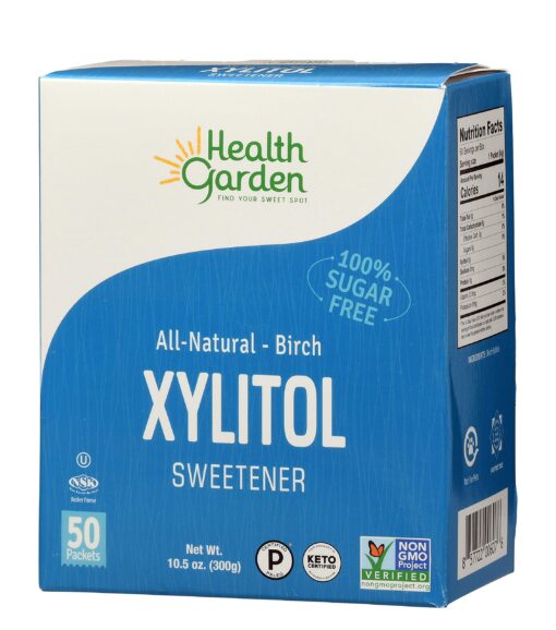 Health Garden Birch Xylitol Sweetener - Non GMO - Kosher - Made in the U.S.A. - Keto Friendly, 50 Count (Pack of 1) 50 Count (Pack of 1)