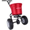 Earthway 2150 50 LB (22 KG) Commercial Broadcast Fertilizer Spreader. Red, Heavy-Duty Walk-Behind Push Garden Seeder with Adjustable Drop Rate and Driving Handle. Large 13 in Pneumatic Stud Tires 3 81sirqC2wlL