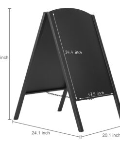 MyGift Black Metal A-Frame Erasable Chalkboard Sign, Freestanding Foldable Dual Sided Sidewalk Chalkboard Easel, Restaurant Menu Board, Decorative Wedding Signage 19 81sj2vlYugL
