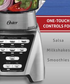 Oster Blender | Pro 1200 with Glass Jar, 24-Ounce Smoothie Cup and Food Processor Attachment, Brushed Nickel - BLSTMB-CBF-000 Blender + Food Processor Brushed Nickel 40 81sjTPU6VL