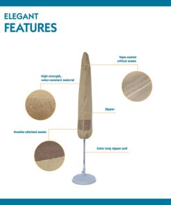 Duck Covers Elegant Waterproof 19 Inch Patio Umbrella Cover with Integrated Installation Pole 19L x 19W x 76H 12 81sjofhlLNL