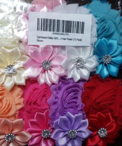 QandSweet Baby Girl Headbands with Polygonal Flower Inlay Rhinestone for Photography (10 Pack) 10Pack 3.5x2.3 39 81skd6wmYvL