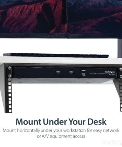 StarTech.com 4U Wall Mount Patch Panel Bracket - 19 inch Steel Vertical Mounting Rack for Network and Data Equipment (RK419WALLV) 23 81slzUMO2gS