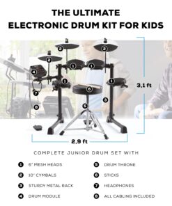 Alternative view of Alesis Drums Debut Kit – Kids Drum Set With 4 Quiet Mesh Electric Drum Pads, 120 Sounds, Drum Stool, Drum Sticks, Headphones and 100 Melodics Lessons Debut Junior Drum Kit