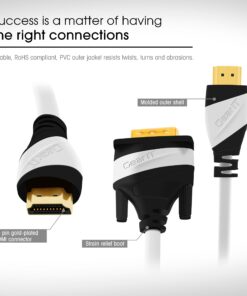 6 Ft HDMI to DVI Cable, GearIT HDMI to DVI 6 FT High Resolution 1080P CL2 Rated High Speed Bi-Directional HDMI to DVI Cable, Black 6 Feet 8 81so3geA4RL
