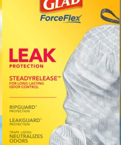 Glad ForceFlex Tall Kitchen Drawstring Trash Bags, 13 Gallon, Fresh Clean Febreze, 80 Count, Package May Vary 80 Count (Pack of 1) 40 81soTNxzfXL