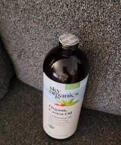 Sky Organics Organic Castor Oil (16 oz), USDA Certified Organic, 100% Pure, Cold Pressed, Hexane Free, Boost Hair Growth, Use with Castor Oil Pack, Includes Exclusive EBOOK Unscented 16 Fl Oz (Pack of 1) 33 81spDOIvsgL