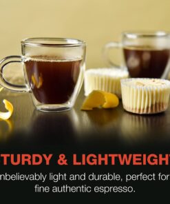 Eparé Glass Espresso Cups - Set of 4 Double Walled Espresso Cups with Handle - 2 oz Single Shot Latte Glasses Cup - Clear Double Insulated Coffee or Cappuccino Mug 16 81sqdD0V5IL
