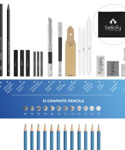Bellofy 33 pack Drawing Kit with 100 Sheets Pad | Drawing Kit for Adults comes with Sketch Supplies for Kids, Beginners & Artists | Drawing Set contains Sketching Pencils, & more drawing stuff 27 81srdDbK9hS 2