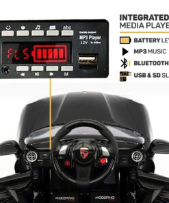 Roadster Ride On Kids Car w/Remote Control for Kids | 12V Power Battery Licensed Kid Car to Drive with 3 Speeds, LED Lights, Dining Table, Leather Seat 20 81srmhyN9YL