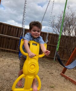 Swing-N-Slide Wind Rider Glider Swing, No Swing Hangers Yellow/Blue, 72" H x 14" W x 25" L 17 81srwIuoSsL