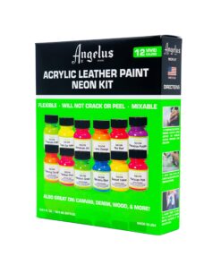 Angelus Neon Leather Paint 1oz 12 Color Set Kit For Sneakers, Shoes Boots, Jackets, Shirts, Cups, & More- Made in USA 26 81ss4hmwOL