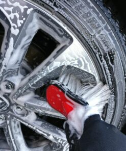 Mothers Car Wash Brush, Wheel and Fender Brush, Short Handle Tire Cleaner for Car Detailing, 10 Inch, Red/Black Standard 45 81ssi 74S L