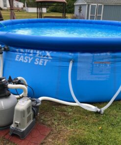 Intex 26175EH Easy Set 18 Feet by 48 Inch Round Inflatable Outdoor Backyard Above Ground Swimming Pool Set with Cover, Ladder, and Filter, Blue 18FT x 48IN 50 81ssmttqAVL