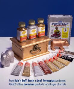 AMACO Rub n Buff Wax Metallic Finish - Rub n Buff Antique Gold 15ml Tube - Versatile Gilding Wax for Finishing Furniture Antiquing and Restoration - Rub and Buff Colors Single Tube 32 81st UVfCqL