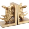Bellaa 21800 Rino Decorative Bookend The Cool Rinocer Vintage Style Rhino Golden Statues Bookshelves Home Decor 7 inch Retro Book Ends Industrial Rustic 38 81stiZw8RbL