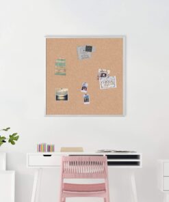 U Brands Cork Bulletin Board, 35 x 35 Inches, Silver Aluminum Frame (2877U00-01) 35'' x 35'' 9 81suGtHmhpL