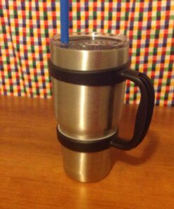 Grip-It YETI Tumbler Cup Handle for 30oz Rambler - Lightweight, Spill Proof Grip For RTIC Cooler Stainless Steel Tumblers, SIC, Ozark Trail & Travel Water Coffee Mugs or Flask - Midnight Black 27 81svsiM0A9L 1