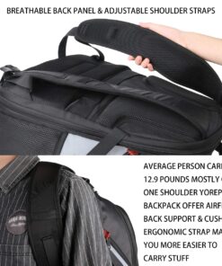 YOREPEK Travel Backpack, Extra Large 50L Laptop Backpacks for Men Women, Water Resistant College Backpack Airline Approved Business Work Bag with USB Charging Port Fits 17 Inch Computer, Grey 17 81swyNVU38L