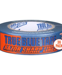 True Blue Premium Blue Professional Painter’s Masking Tape – Indoor and Outdoor Use – Commercial Grade - Available in 2 Widths – Works on a Variety of Surfaces (1.5 Inch, 36-Pack) 1.5 Inch, 36-Pack 10 81syflaaJVL