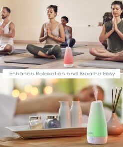 Pure Enrichment® PureSpa™ Essential Oil Diffuser - Compact Ultrasonic Aromatherapy Diffuser, Natural Air Deodorizer, 100ml Water Tank, and Optional Mood Light - Lasts Up to 7 Hours with Auto Shut-Off 25 81syszoVDnL