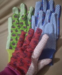 G & F 1852-3 Women Soft Jersey Garden Gloves, Women Work Gloves, 3-Pairs Green/Red/Blue per Pack 41 81t05NMn0HL 2