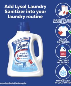 Lysol Laundry Sanitizer Additive, Bacteria-Causing Laundry Odor Eliminator, 0% Bleach Laundry Sanitizer, color, , 90 Fl Oz Crisp Linen 21 81t0F1hVJ L