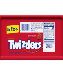 Alternative view of TWIZZLERS Twists Strawberry Flavored Licorice Style, Low Fat Candy Tub, 5 lb 5 Pound (Pack of 1)